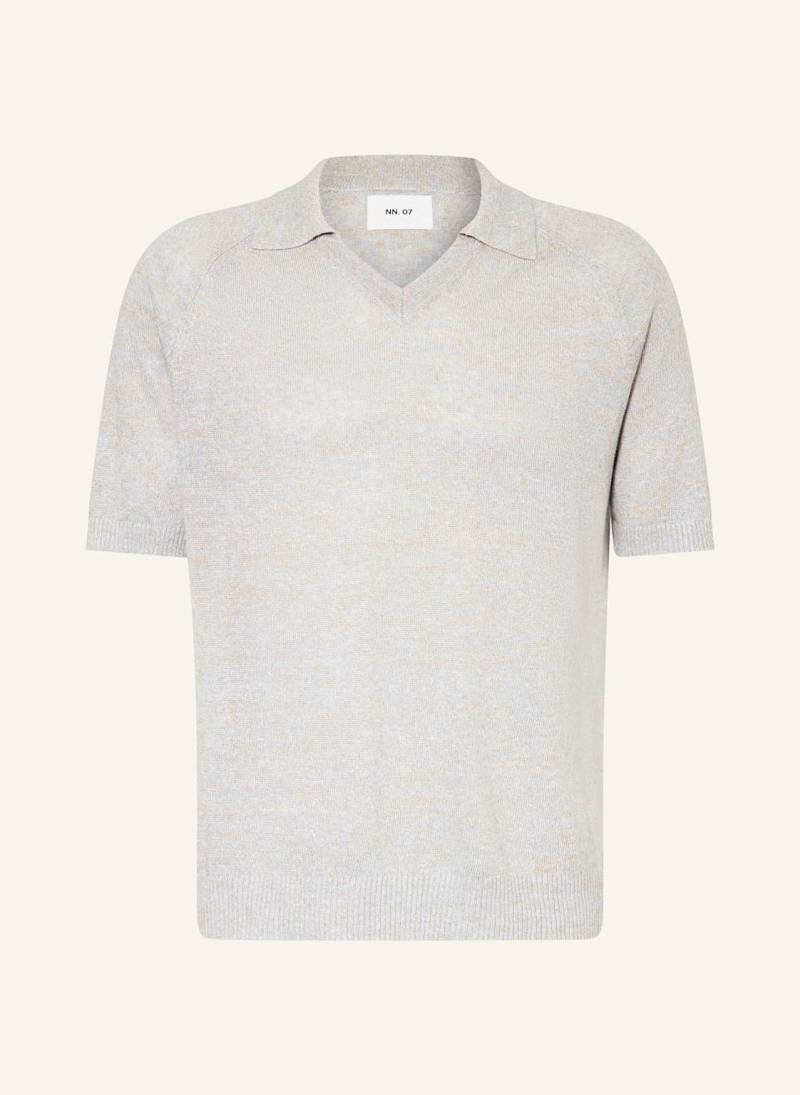 Nn.07 Strick-Poloshirt Cale Relaxed Fit Aus Leinen grau von NN.07