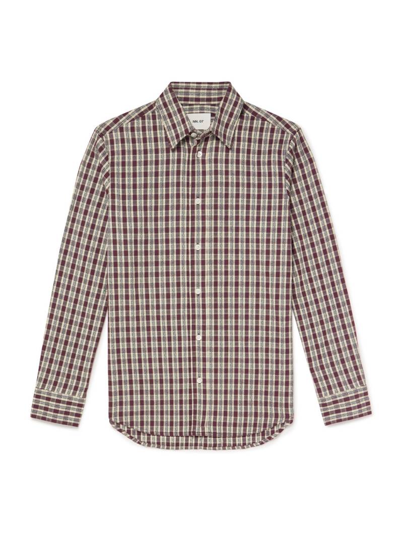 NN07 - Colby 50007 Embroidered Checked Organic Cotton Shirt - Men - Neutrals - XL von NN07