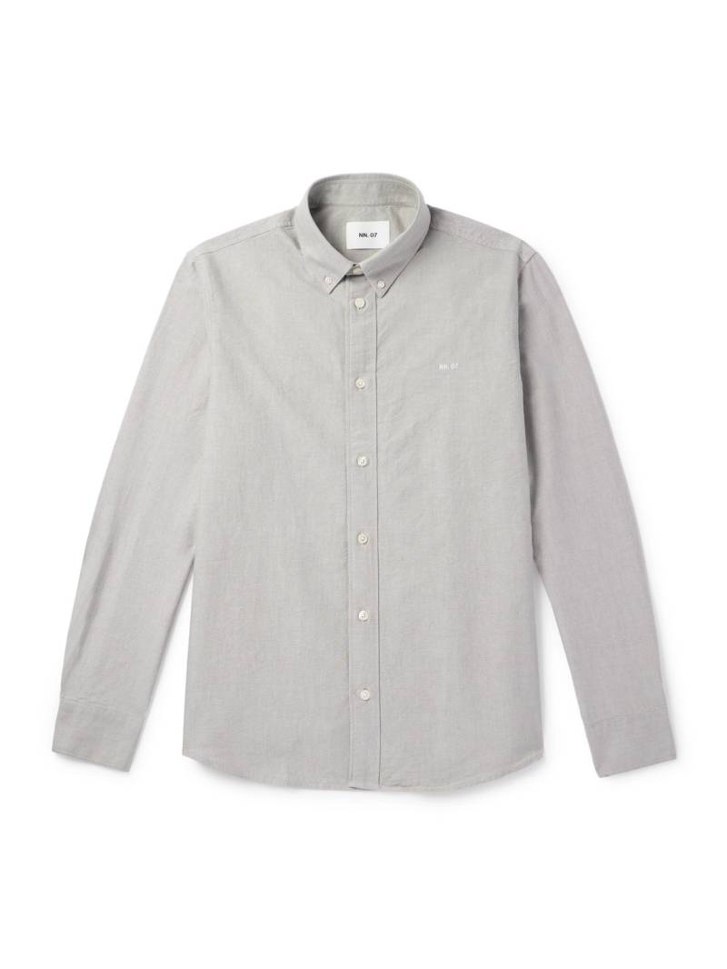 NN07 - Colby 5910 Button-Down Collar Logo-Embroidered Organic Cotton Shirt - Men - Green - M von NN07
