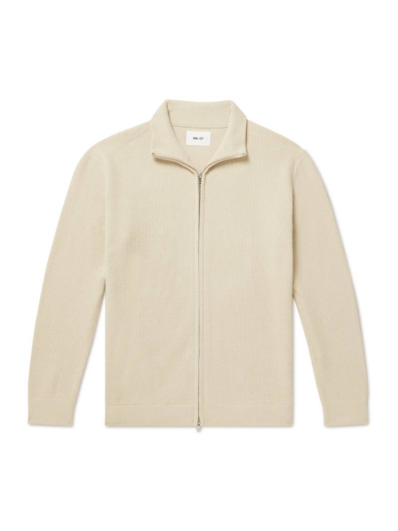 NN07 - Danny 6429 Ribbed Bouclé Zip-Up Cardigan - Men - Neutrals - XXL von NN07
