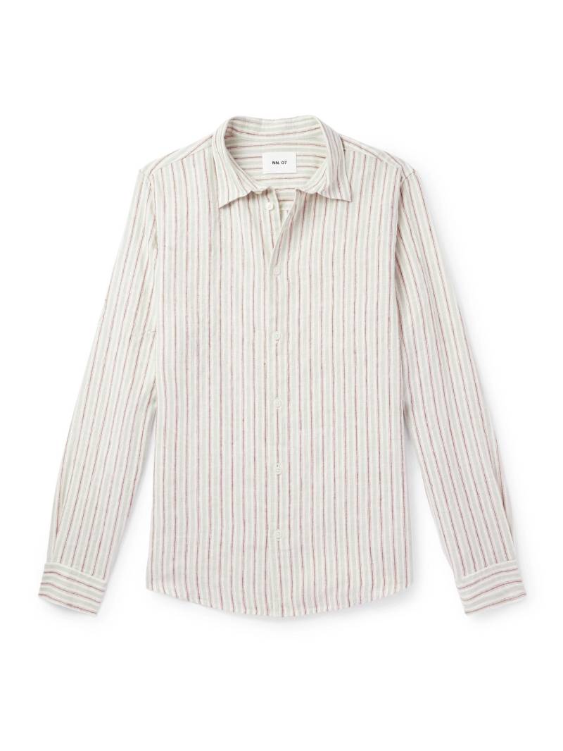 NN07 - Enzo 5728 Striped Linen Shirt - Men - Neutrals - M von NN07