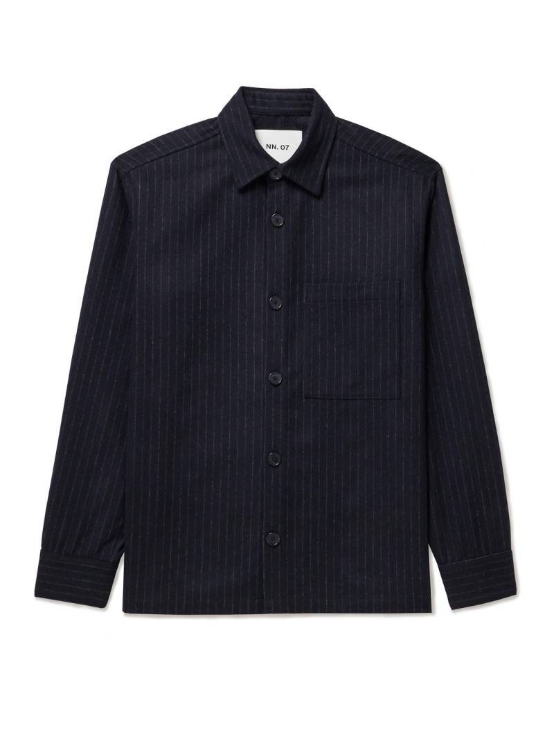 NN07 - Freddy 1630 Pinstriped Recycled-Wool-Blend Overshirt - Men - Blue - M von NN07
