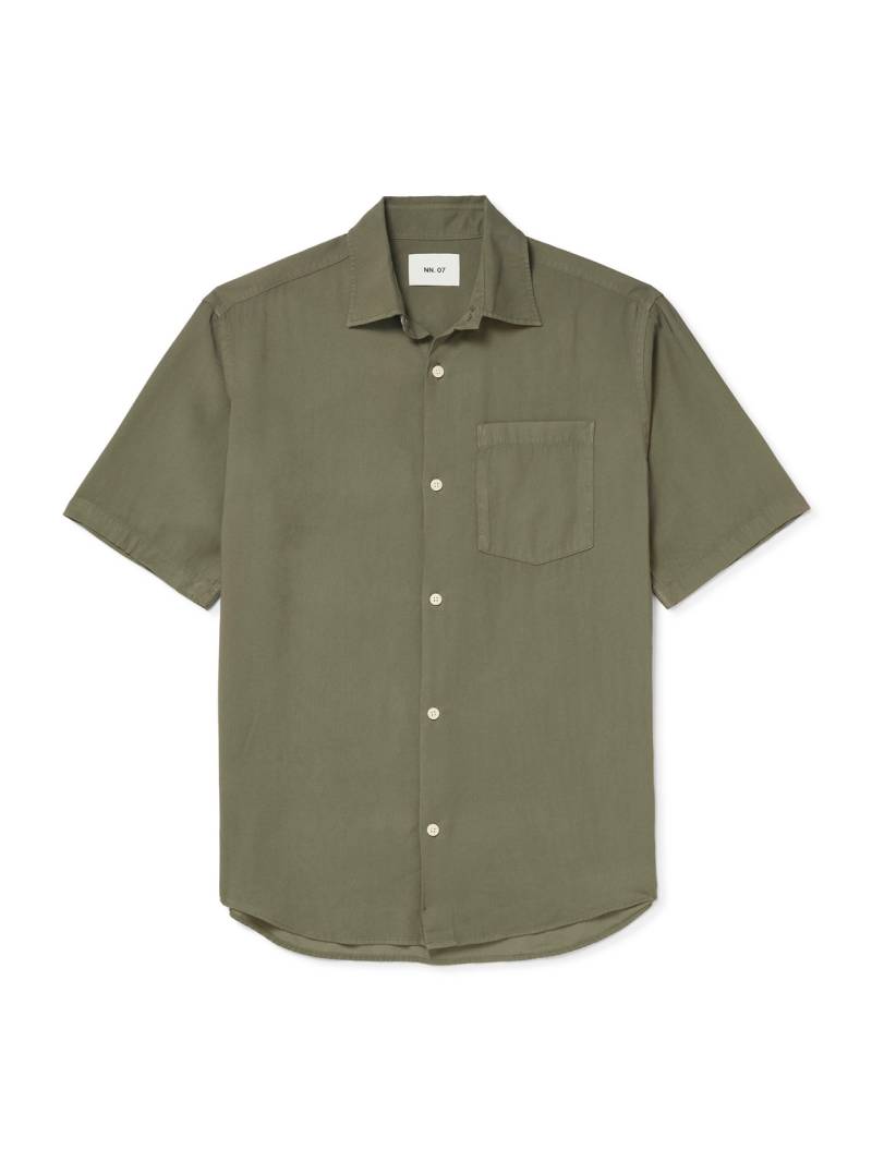 NN07 - Freddy 5027 ECOVERO™-Blend Twill Shirt - Men - Green - XXL von NN07