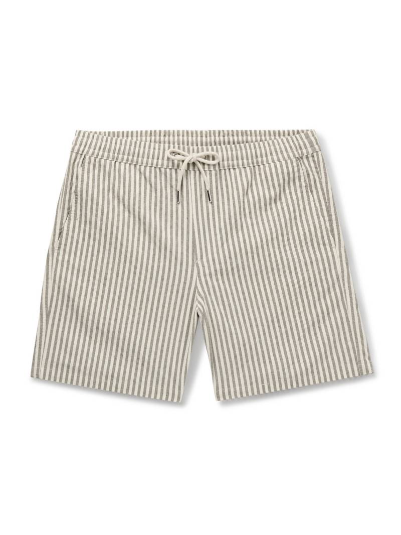 NN07 - Gregor Straight-Leg Striped Cotton-Blend Drawstring Shorts - Men - Green - XXL von NN07