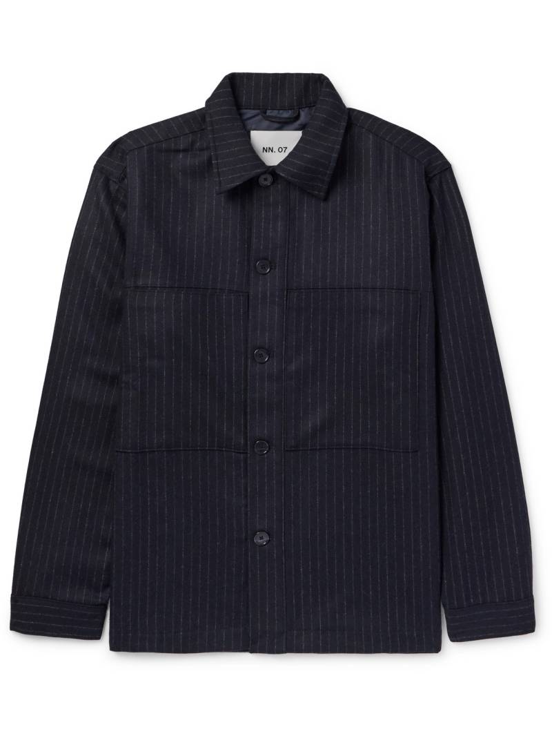 NN07 - Isak 1630 Recycled Wool-Blend Overshirt - Men - Blue - XXL von NN07