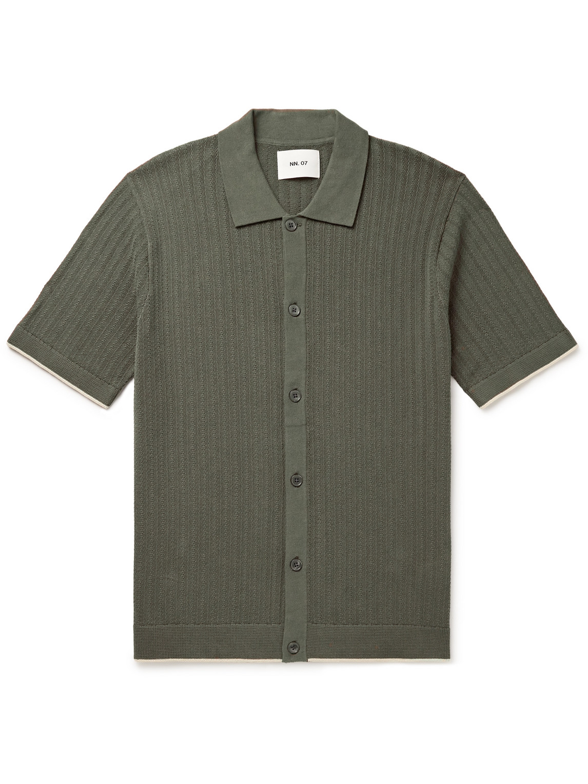 NN07 - Nalo 6561 Herringbone Cotton Shirt - Men - Green - XL von NN07