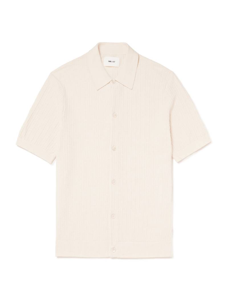 NN07 - Nolan 6695 Textured-Knit Organic Cotton Shirt - Men - Neutrals - XXL von NN07