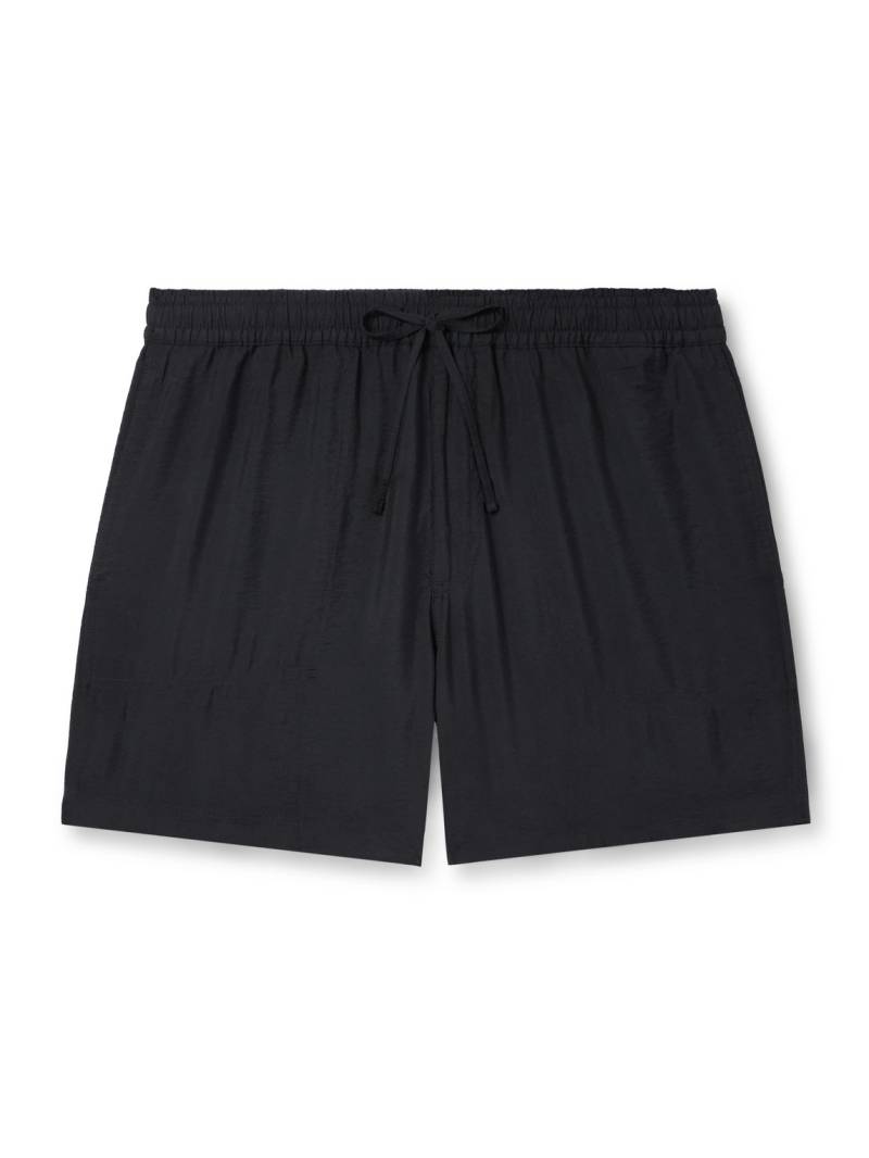 NN07 - Ryder 5971 Straight-Leg Crinkled TENCEL™ Modal-Blend Drawstring Shorts - Men - Black - XXL von NN07
