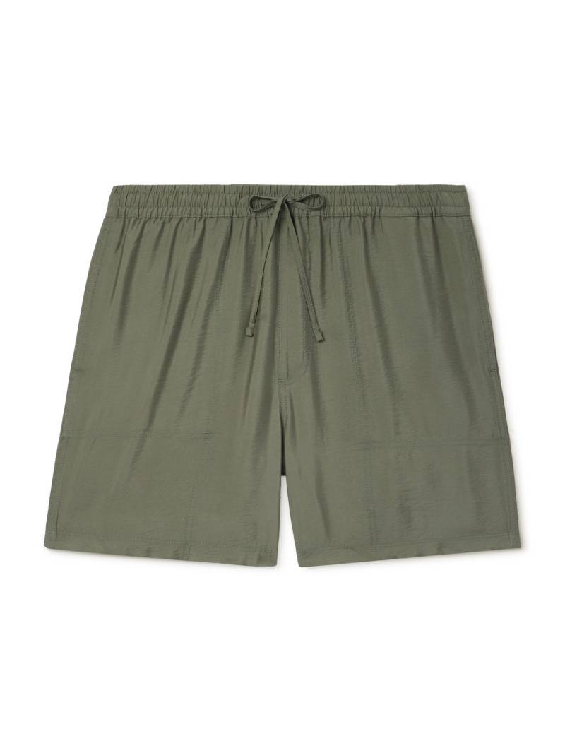 NN07 - Ryder 5971 Straight-Leg Crinkled TENCEL™ Modal-Blend Drawstring Shorts - Men - Green - XXL von NN07
