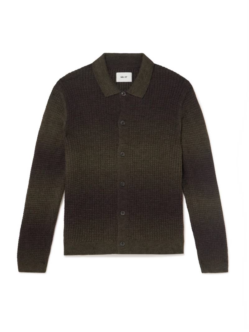 NN07 - Thor 60009 Dégradé Waffle-Knit Cardigan - Men - Green - XXL von NN07