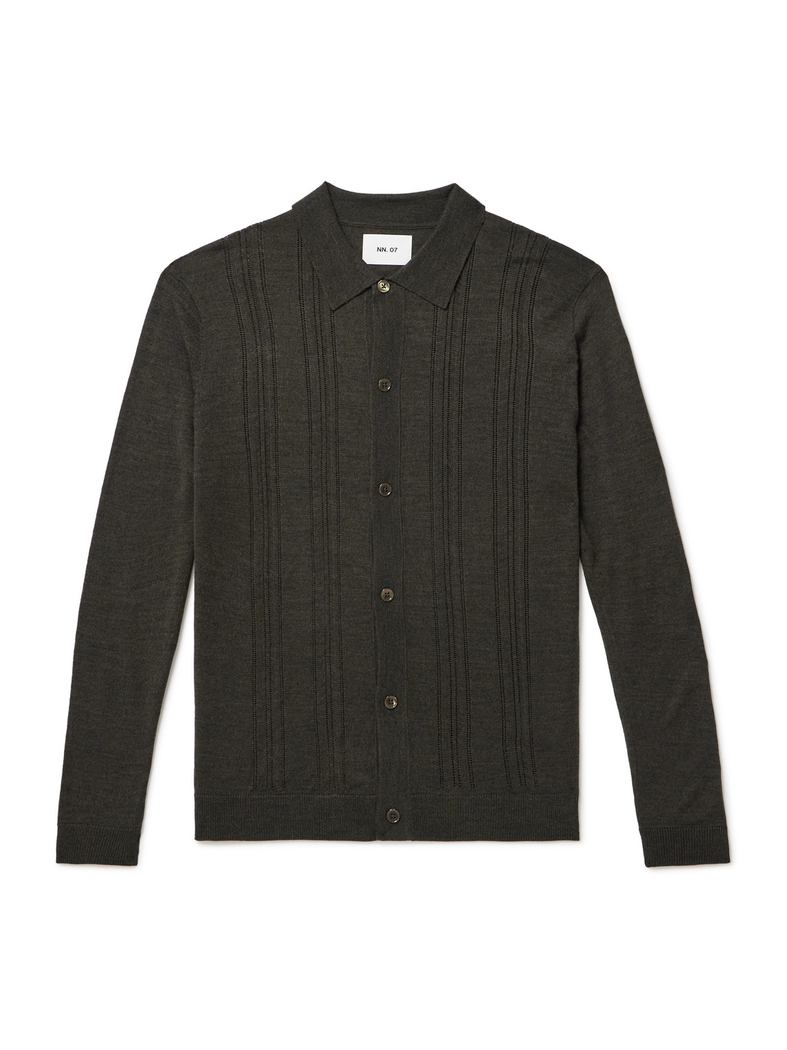 NN07 - Thor 6584 Pointelle-Knit Wool-Blend Cardigan - Men - Gray - XXL von NN07