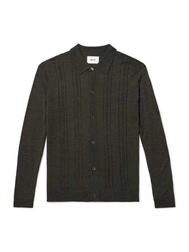 NN07 - Thor 6584 Pointelle-Knit Wool-Blend Cardigan - Men - Gray - XXL von NN07