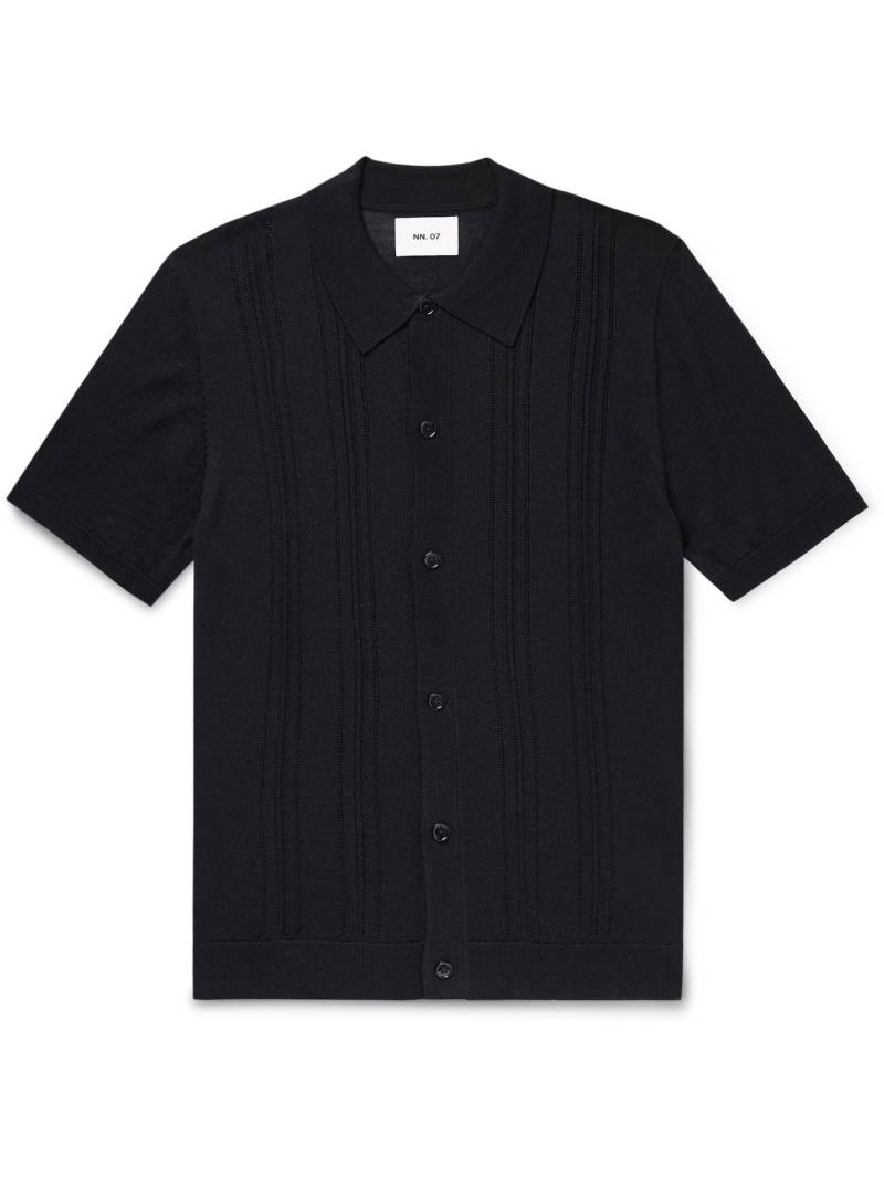 NN07 - Thor 6584 Pointelle-Knit Wool-Blend Shirt - Men - Blue - XXL von NN07