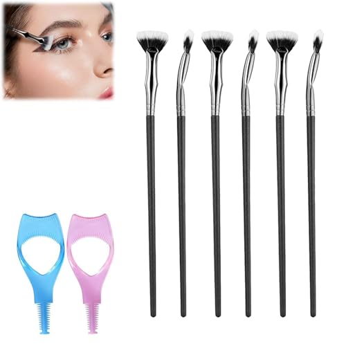 2024 Upgrade Folding Angle Scalloped Lash Brush, Mascara Brush Eyelash Comb Separator, Foldable Curled Eyelash Brush, Professional Makeup Tool (6pcs) von NNBWLMAEE