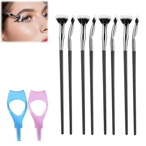 2024 Upgrade Folding Angle Scalloped Lash Brush, Mascara Brush Eyelash Comb Separator, Foldable Curled Eyelash Brush, Professional Makeup Tool (8pcs) von NNBWLMAEE