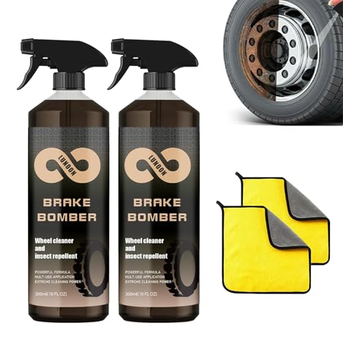 Brake Bomber Wheel Cleaner, Powerful Non-Acid Truck & Car Wheel Cleaner Spray, Professional Heavy Duty Wheel Cleaner, Safe on Alloy, Chrome, and Painted Wheels (2pcs) von NNBWLMAEE