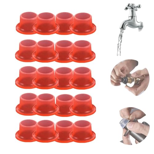 Faucet Leak-Proof Sealing Gasket, Silicone Raw Material Belt, Leak-Proof Silicone Plug for Faucet Triangle Valve, Silicone Gasket Seal for Various Plumbing Fixtures (10pcs,Red) von NNBWLMAEE