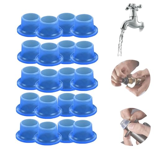 Faucet Leak-Proof Sealing Gasket, Silicone Raw Material Belt, Leak-Proof Silicone Plug for Faucet Triangle Valve, Silicone Gasket Seal for Various Plumbing Fixtures (20pcs,Blue) von NNBWLMAEE