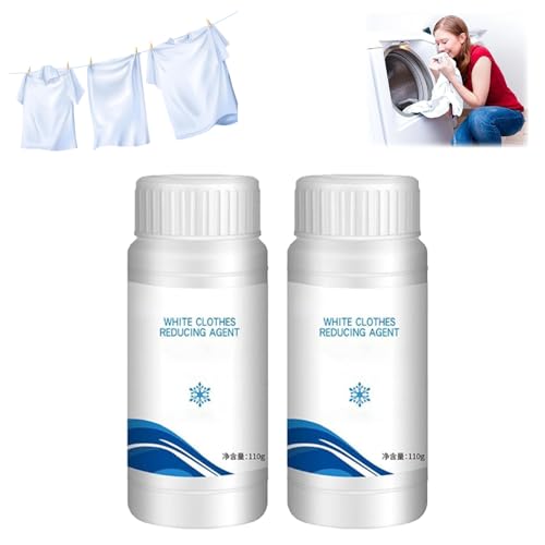 Household White Clothing Reducing Agent, Bleaching Laundry Powder, White Laundry Whitener, Clothes Oil Stain Remover (2pcs) von NNBWLMAEE