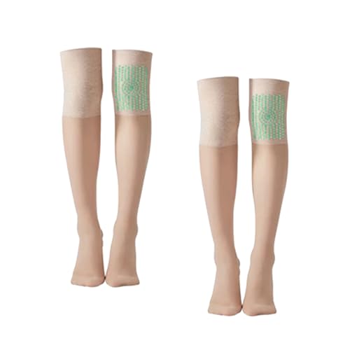 Ionic Correction Lymphatic Detoxification Long Tube Silk Stockings, Mugwort Acupressure Shaping Stretch Knee Sock (2pcs-D) von NNBWLMAEE