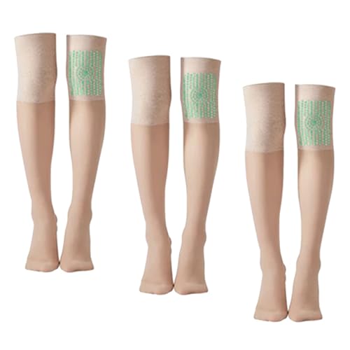 Ionic Correction Lymphatic Detoxification Long Tube Silk Stockings, Mugwort Acupressure Shaping Stretch Knee Sock (3pcs-B) von NNBWLMAEE