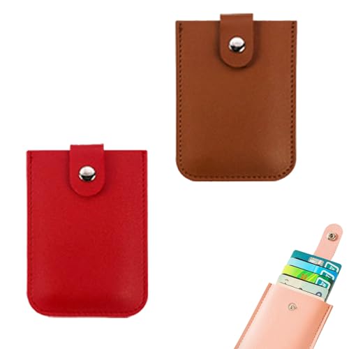 NNBWLMAEE Cardcarie - Pull-Out Card Organizer, Snap Closure Leather Organizer Pouch, Personalized Stackable Pull-Out Card Holder, Leather Business Card Holder (2pcs C) von NNBWLMAEE