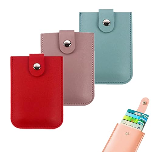 NNBWLMAEE Cardcarie - Pull-Out Card Organizer, Snap Closure Leather Organizer Pouch, Personalized Stackable Pull-Out Card Holder, Leather Business Card Holder (3pcs A) von NNBWLMAEE