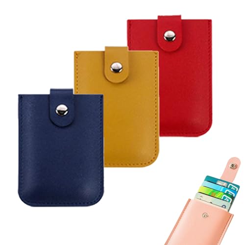 NNBWLMAEE Cardcarie - Pull-Out Card Organizer, Snap Closure Leather Organizer Pouch, Personalized Stackable Pull-Out Card Holder, Leather Business Card Holder (3pcs C) von NNBWLMAEE