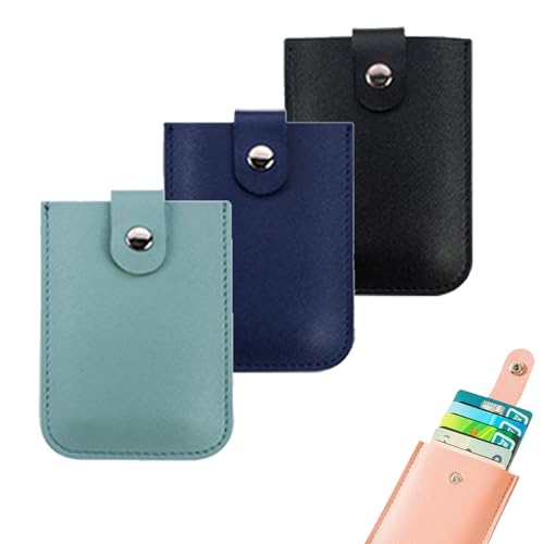 NNBWLMAEE Cardcarie - Pull-Out Card Organizer, Snap Closure Leather Organizer Pouch, Personalized Stackable Pull-Out Card Holder, Leather Business Card Holder (3pcs D) von NNBWLMAEE