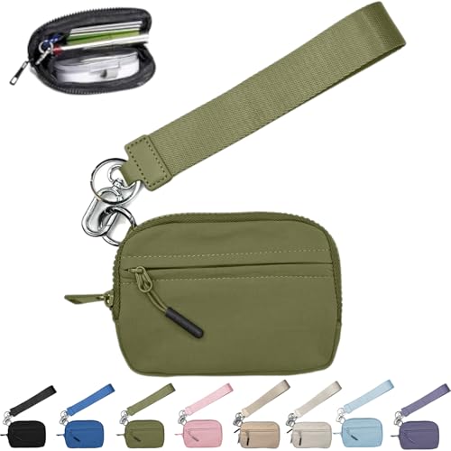 NNBWLMAEE Commonlyto Wallet, The Wallet 2nd Gen, Wristlet Waterproof Nylon Wallets for Women Daily & Shopping, Zippered Card Case with Id Window (Army Green) von NNBWLMAEE