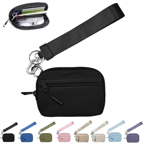 NNBWLMAEE Commonlyto Wallet, The Wallet 2nd Gen, Wristlet Waterproof Nylon Wallets for Women Daily & Shopping, Zippered Card Case with Id Window (Black) von NNBWLMAEE