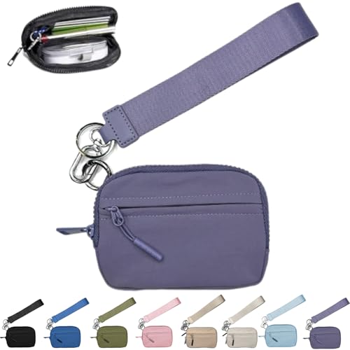 NNBWLMAEE Commonlyto Wallet, The Wallet 2nd Gen, Wristlet Waterproof Nylon Wallets for Women Daily & Shopping, Zippered Card Case with Id Window (Purple) von NNBWLMAEE
