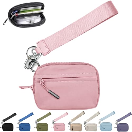 NNBWLMAEE Commonlyto Wallet, The Wallet 2nd Gen, Wristlet Waterproof Nylon Wallets for Women Daily & Shopping, Zippered Card Case with Id Window (pink) von NNBWLMAEE