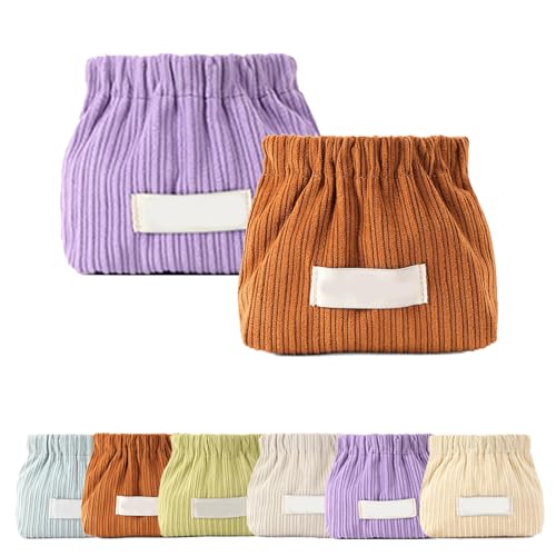 NNBWLMAEE Corduroy Elastic Hair Tie Organizer, Portable Travel Corduroy Elastic Storage Bag, Large Capacity Small Cute Hair Accessory Jewelry Storage Organizer (2pcs B) von NNBWLMAEE