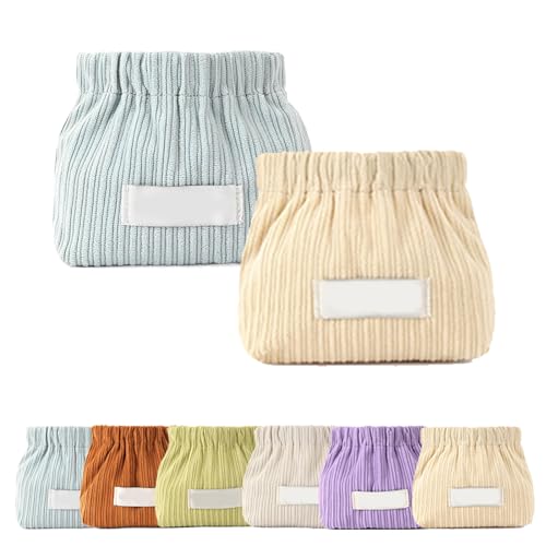 NNBWLMAEE Corduroy Elastic Hair Tie Organizer, Portable Travel Corduroy Elastic Storage Bag, Large Capacity Small Cute Hair Accessory Jewelry Storage Organizer (2pcs C) von NNBWLMAEE