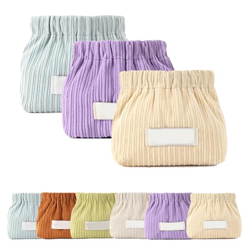 NNBWLMAEE Corduroy Elastic Hair Tie Organizer, Portable Travel Corduroy Elastic Storage Bag, Large Capacity Small Cute Hair Accessory Jewelry Storage Organizer (3pcs A) von NNBWLMAEE