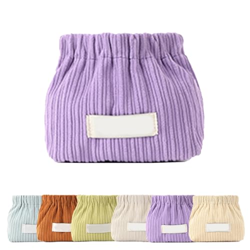 NNBWLMAEE Corduroy Elastic Hair Tie Organizer, Portable Travel Corduroy Elastic Storage Bag, Large Capacity Small Cute Hair Accessory Jewelry Storage Organizer (Purple) von NNBWLMAEE