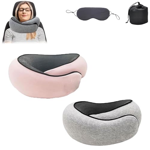 NNBWLMAEE Flyhugz Neck Pillow, Wander Plus Travel Pillow, Wander Plus Travel Neck Pillow, Memory Foam Travel Pillow, Portable Plane Travel Neck Pillow (2pcs E) von NNBWLMAEE