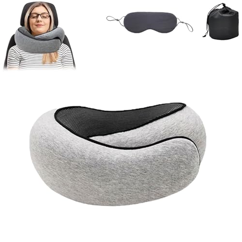 NNBWLMAEE Flyhugz Neck Pillow, Wander Plus Travel Pillow, Wander Plus Travel Neck Pillow, Memory Foam Travel Pillow, Portable Plane Travel Neck Pillow (Gray) von NNBWLMAEE