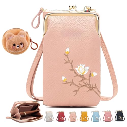 NNBWLMAEE Forever Savour Women Sling Cross, with Mobile Cell Phone Holder, Forever Savour Mobile Phone Bag, Women Sling Cross-Body Wallet for Travel, Cell Phone Handbags with Card Slots (D) von NNBWLMAEE