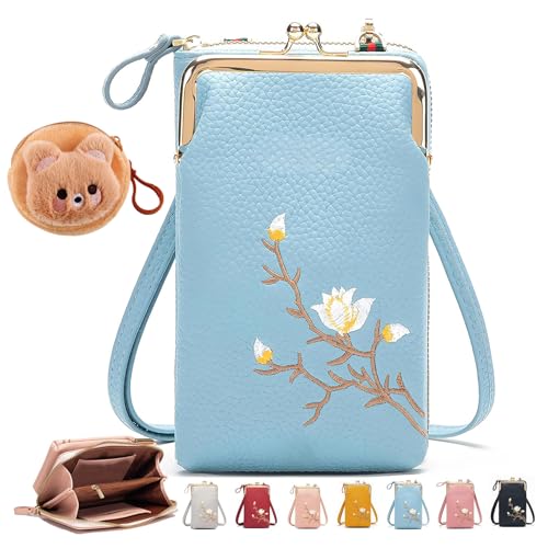 NNBWLMAEE Forever Savour Women Sling Cross, with Mobile Cell Phone Holder, Forever Savour Mobile Phone Bag, Women Sling Cross-Body Wallet for Travel, Cell Phone Handbags with Card Slots (E) von NNBWLMAEE