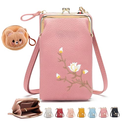 NNBWLMAEE Forever Savour Women Sling Cross, with Mobile Cell Phone Holder, Forever Savour Mobile Phone Bag, Women Sling Cross-Body Wallet for Travel, Cell Phone Handbags with Card Slots (F) von NNBWLMAEE