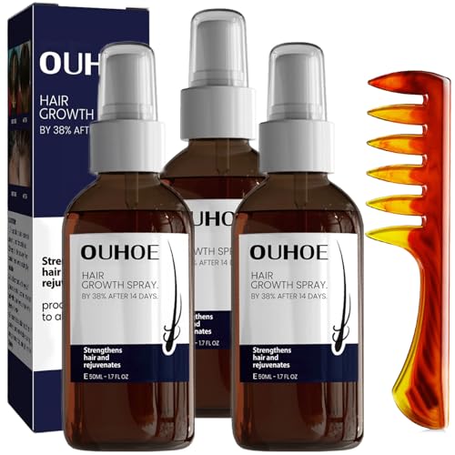 NNBWLMAEE Ouhoe Hair Growth Spray, Ouhoe Hair Growth Oil, Ouhoe Stronger And Hair Thickening Spray, Hair Regrowth Treatments For Women & Men, Hair Enhance Serum (3PCS) von NNBWLMAEE
