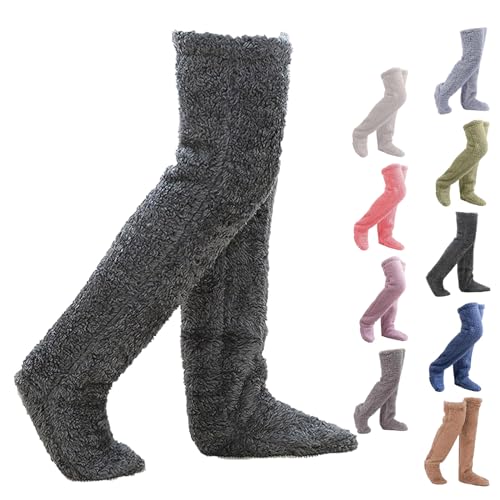 Snuggs Cozy Socks, Snugglepaws Sock Slippers, Snuggs Cozy Socks Knee High, Teddy Legs Long Socks for Women (Black) von NNBWLMAEE