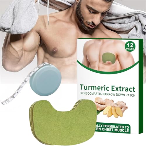 Turmericmax Gynecomastia Compress Patch, Gynecomastia Tightening Ginger Patch for Men, Effectively Shrinks Men Chest (12 Pcs) von NNBWLMAEE