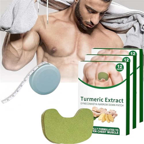 Turmericmax Gynecomastia Compress Patch, Gynecomastia Tightening Ginger Patch for Men, Effectively Shrinks Men Chest (36 Pcs) von NNBWLMAEE