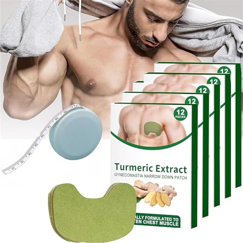 Turmericmax Gynecomastia Compress Patch, Gynecomastia Tightening Ginger Patch for Men, Effectively Shrinks Men Chest (60 Pcs) von NNBWLMAEE