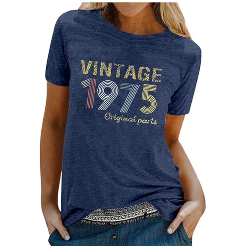 Bluse Damen Elegant V-Ausschnitt Blütenblatt Ärmel T-Shirt Sommer Freizeit Kurzen Ärmeln Strand Oberteile Rollkragenshirt Damen Damenblusen Kurzarm Rot Sexy Top(Marineblau,XXL) von NNGOTD