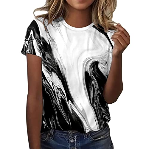 Bluse Damen Tshirt Sommer Kurzarm Shirts Casual V-Ausschnitt Tunic Basic Tops Bluse Oberteile Tshirt Damen Weiss Lange Sommerblusen Damen One Shoulder Oberteil Damen Gym Kleidung Damen von NNGOTD