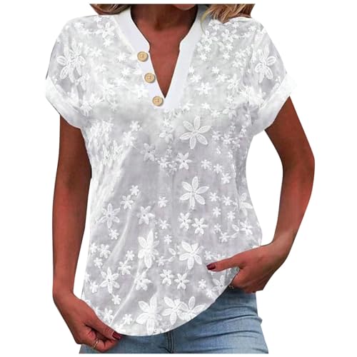 Damen t-Shirt mit Glitzer Kurze Bluse Damen Sport Oberteile Damen enganliegend Tunika Kleid Damen Sommer rosa Oberteil Spitze Damen weiß Tanktop Damen Sport schwarz Damen Weste Fleece von NNGOTD